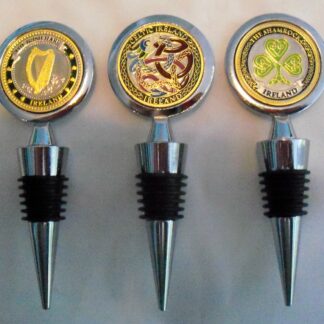 Triple Wow! Set #2 of Stainless Steel and Brass Irish Symbol Wine Stoppers!