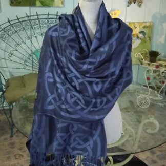 Celtic Designer Scarf/Shawl - Royal Blue and Black - From the Book of Kells. Gorgeous!