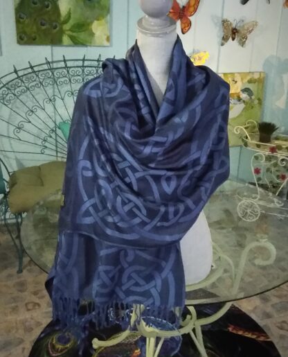 Celtic Designer Scarf/Shawl - Royal Blue and Black - From the Book of Kells. Gorgeous!