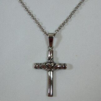 Stainless Steel Claddagh Cross Necklace