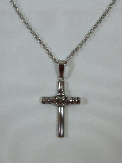 Stainless Steel Claddagh Cross Necklace