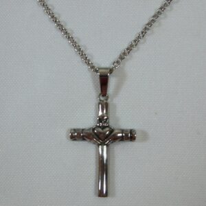 Stainless Steel Claddagh Cross Necklace