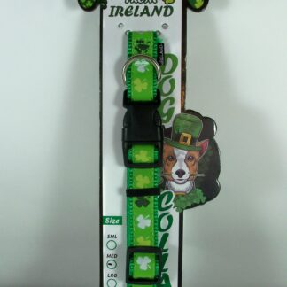 Authentic Irish Shamrock Dog Collar - Medium