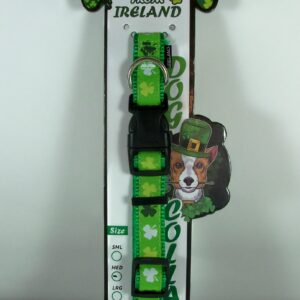 Authentic Irish Shamrock Dog Collar - Medium
