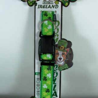 Authentic Irish Shamrock Dog Collar - Large