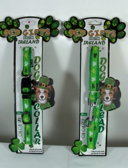 Authentic Irish Shamrock Collar and Leash Combo - Small