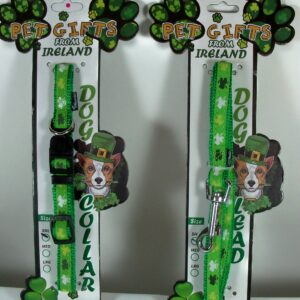 Authentic Irish Shamrock Collar and Leash Combo - Small