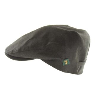 Mucros Weavers Black Linen Flat Cap