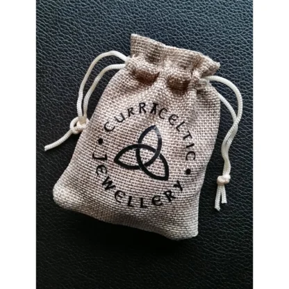Classic Handmade Pentacle Necklace in fine pewter on Iroko with background of spirals - Image 2