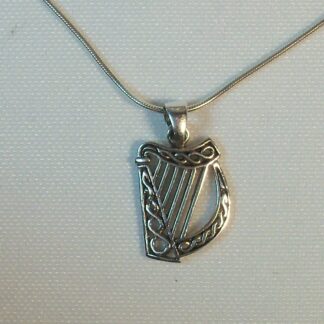 IRELAND'S NATIONAL SYMBOL IS THE HARP and Here is The Sterling Silver Necklace!