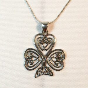 Galway Artisan Sterling Silver Celtic Shamrock Necklace