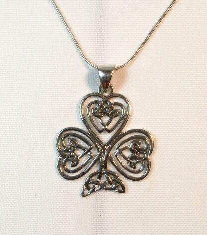 Galway Artisan Sterling Silver Celtic Shamrock Necklace