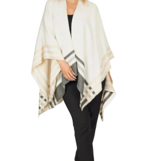 Jimmy Hourihan Hip-Length Cape - Shawl with Colour Block Design