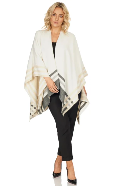 Jimmy Hourihan Hip-Length Cape - Shawl with Colour Block Design