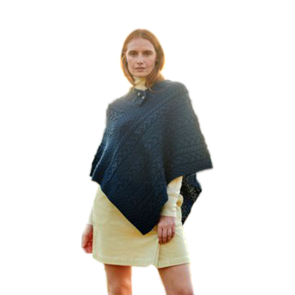 Denim, Denim, Denim – Aran Knit Poncho Will Sell Out Again $110.00