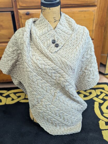 Aran Knit Poncho - Image 3